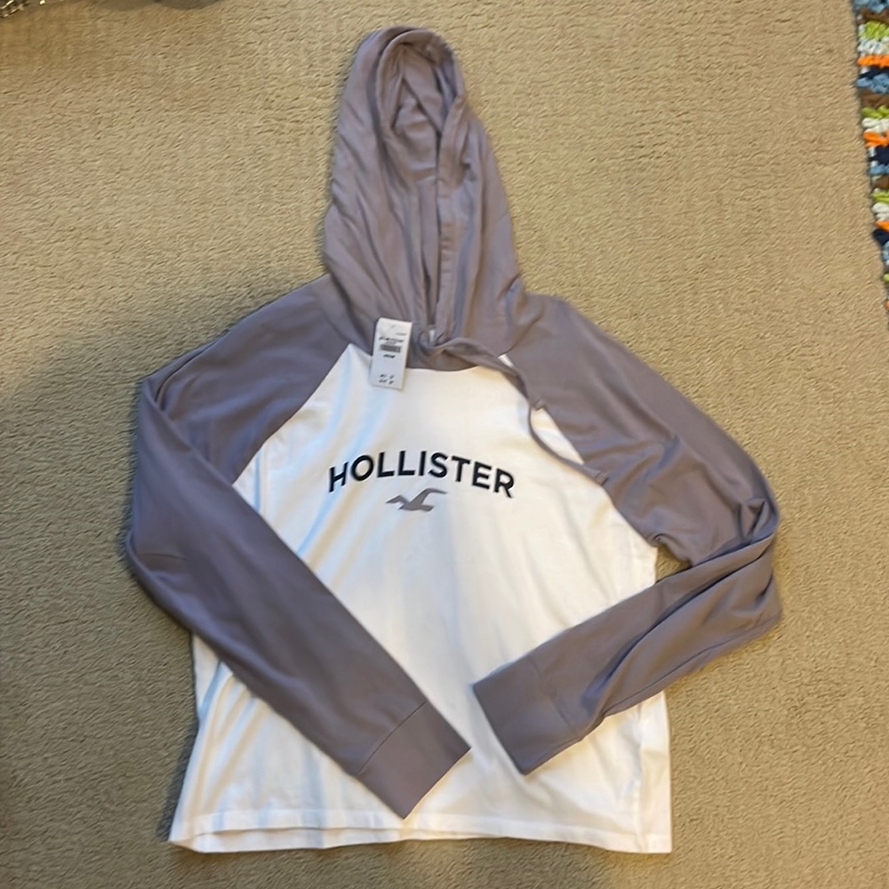 Hollister purple/white hoodie. NWT.